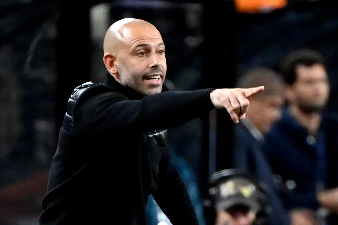 Javier Mascherano debut&oacute; este s&aacute;bado en el banquillo del Inter Miami, con un empate 2-2 con el Am&eacute;rica mexicano en el Allegiant Stadium, de Las Vegas (Nevada). EFE/ DAVID BECKER