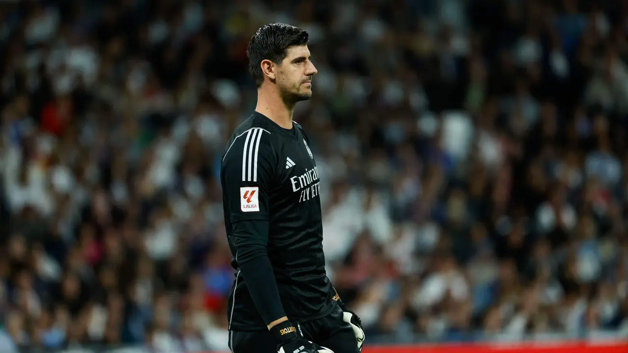 El guardameta belga del Real Madrid, Thibaut Courtois, en una imagen de archivo de esta temporada. EFE / Juanjo Mart&iacute;n.